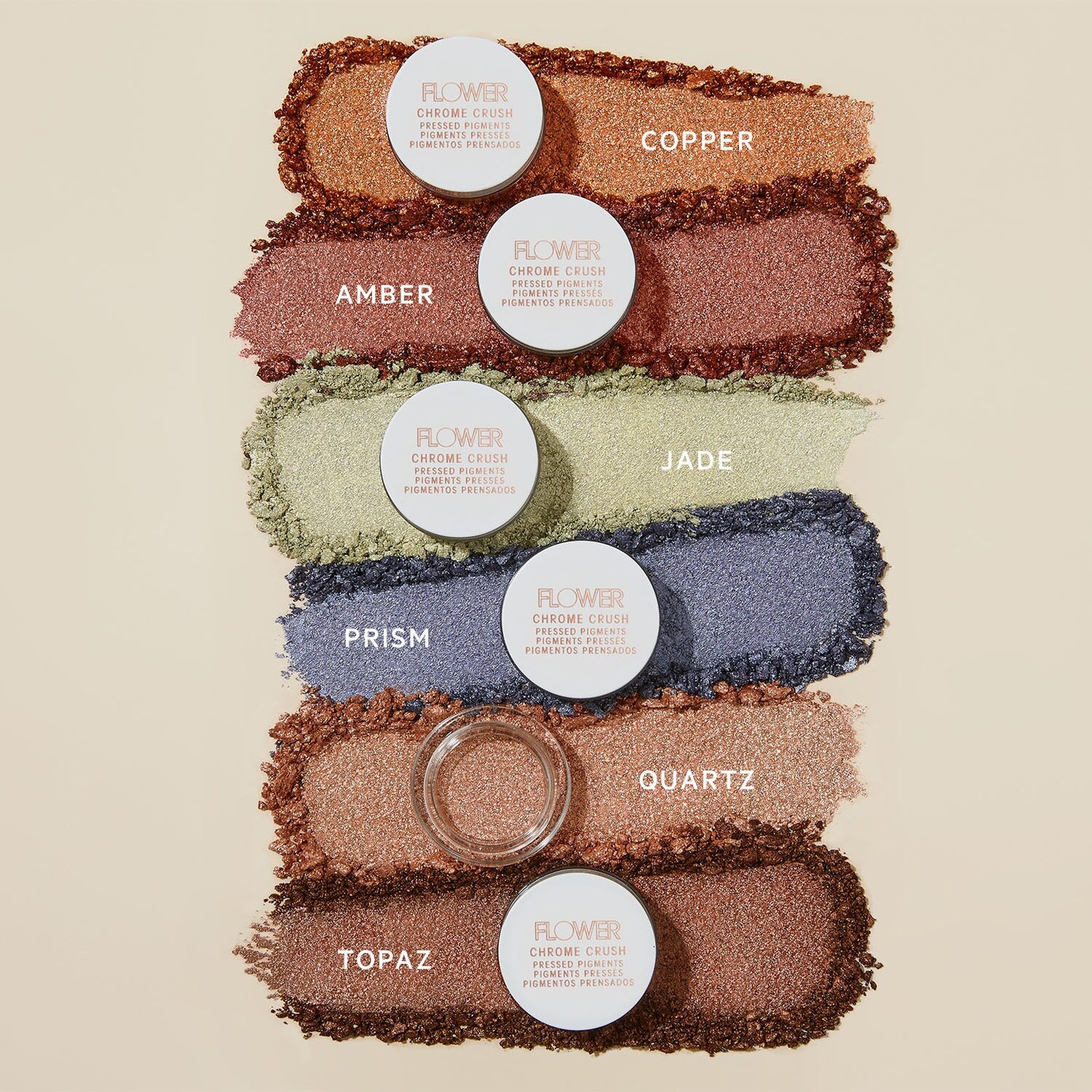 FLOWER Beauty Chrome Crush Pressed Pigments, Amber