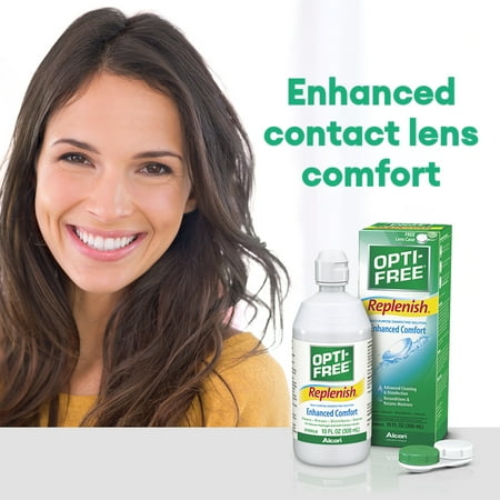 OPTI-FREE Replenish Disinfecting Contact Lens Solution for Daily Contact Lens Cleaning Use, 10 fl oz *1/31/28* *Damaged Box*