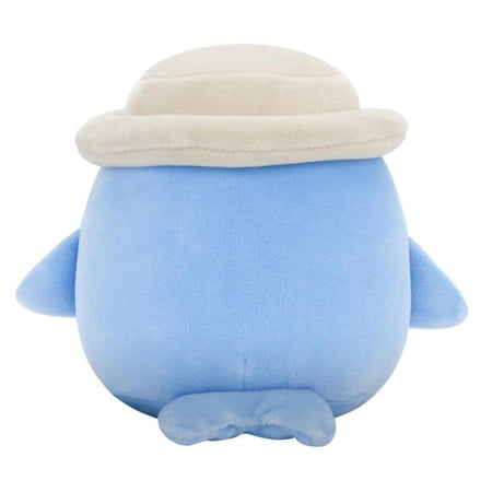 Squishmallows Original 16 inch Samir Blue Whale Plush with Bucket Hat