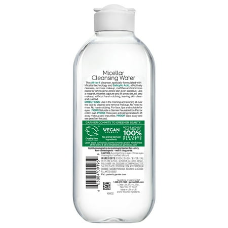 Garnier SkinActive Micellar Cleansing Water, All-in-1, Salicylic Acid, 13.5 fl oz