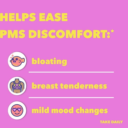 Midol Supplements Peace Out PMS, PMS Support Supplement, Formulated with Chasteberry to Help Ease Breast Tenderness & Mild Mood Changes, Also with Ginger Powder & Valerian Extract, 30 Count *Exp 2026/01*