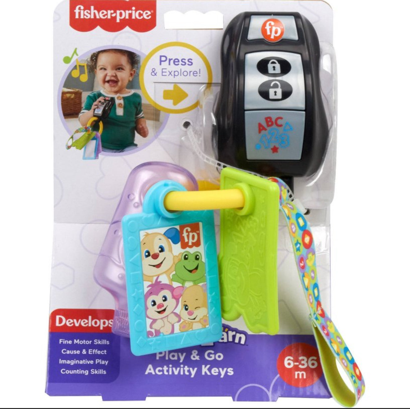 Fisher-Price Laugh & Learn Play & Go Activity Keys – Interactive Toy for Babies **Damaged Packaging**