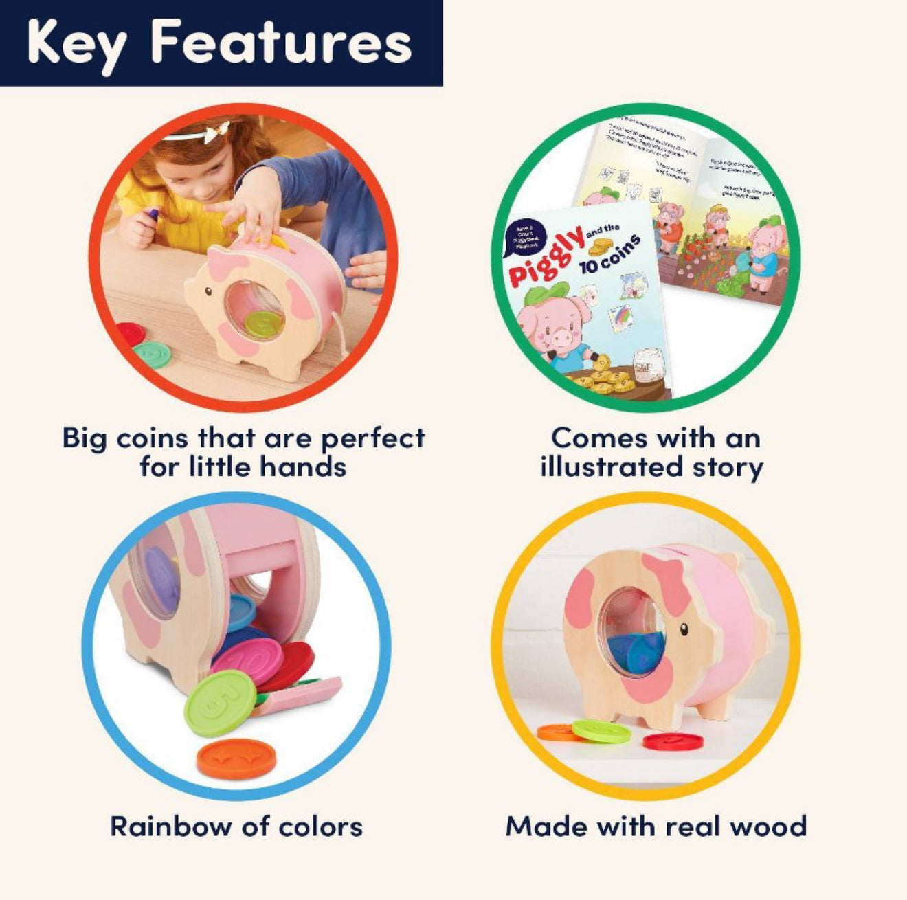 Battat Education Save & Count Piggy Bank – Learning Toy for Kids **Damaged Packaging**