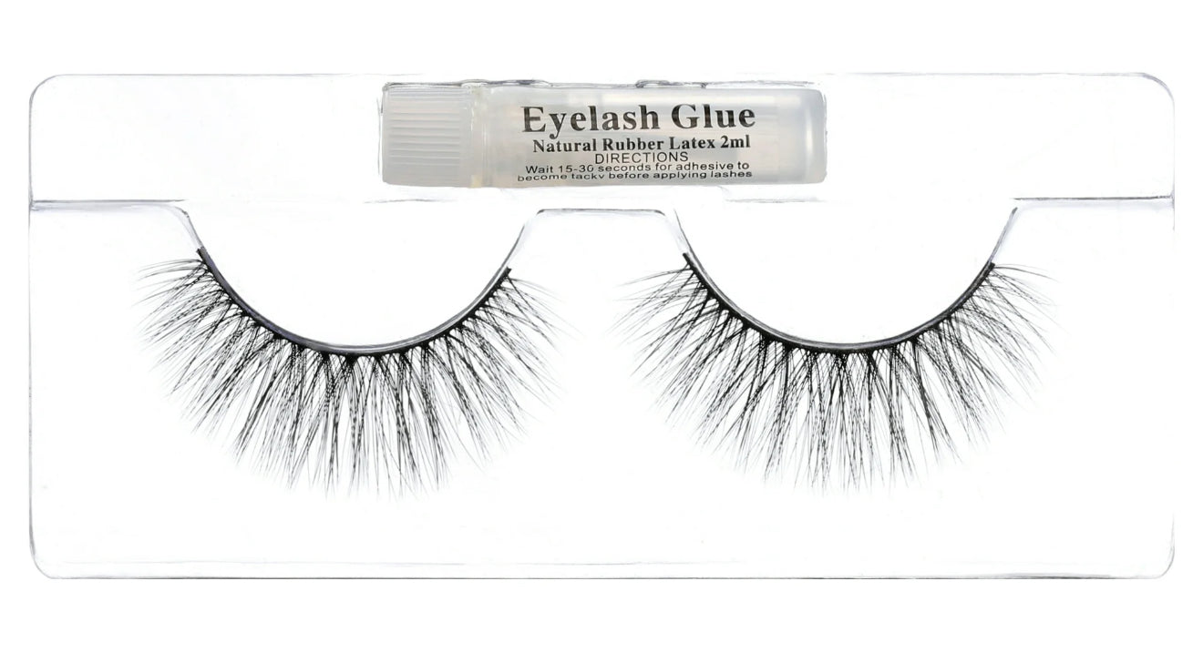 Silky 3D Faux Mink Eyelashes with Glue – Cruelty Free