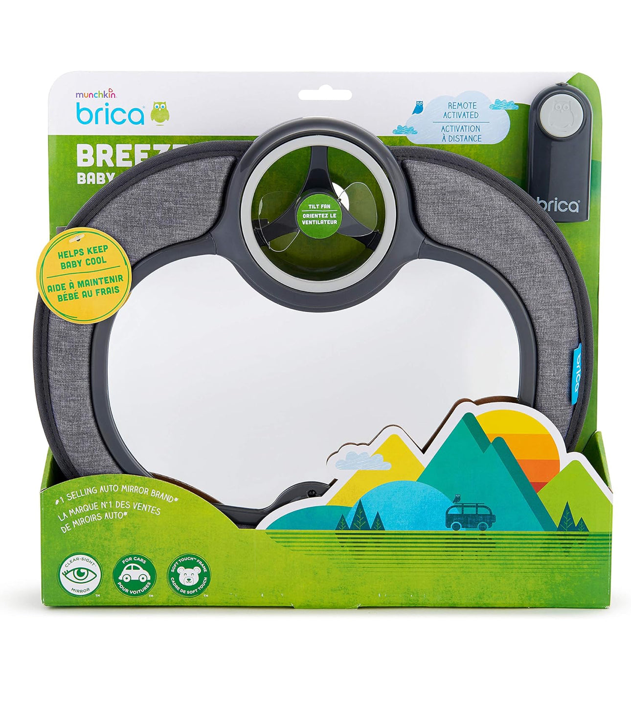 Brica Breeze Baby In-Sight Car Mirror with Remote-Controlled Fan