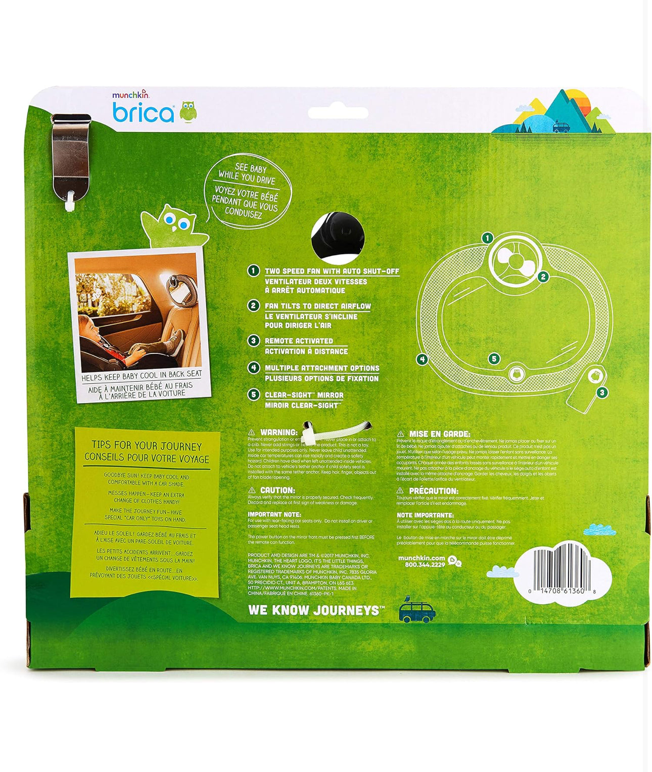 Brica Breeze Baby In-Sight Car Mirror with Remote-Controlled Fan