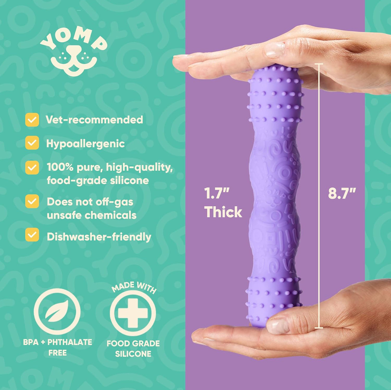 Yomp ToothBuddy Dog Toy – Gentle Silicone Teether for Soft to Medium Chewers