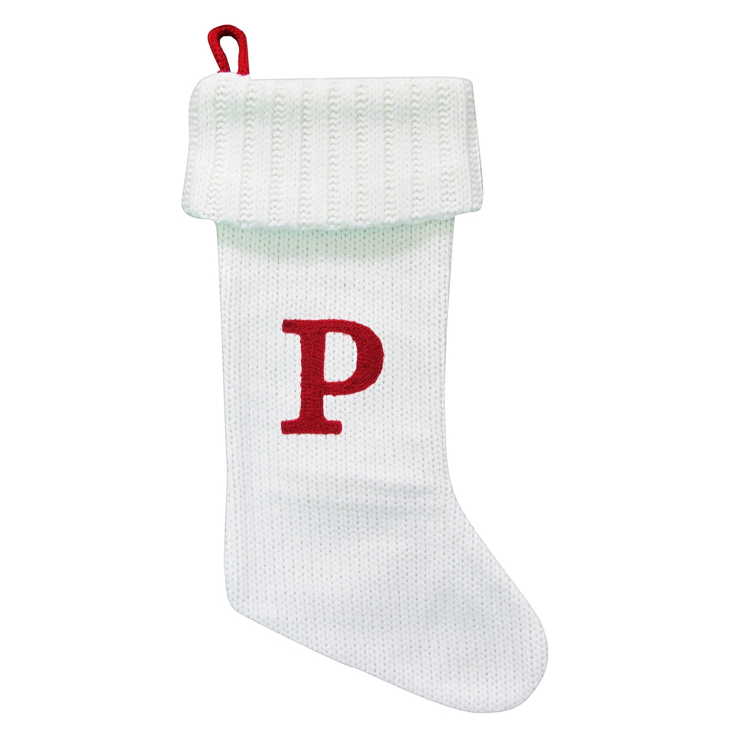 Knit Monogram "P" Christmas Stocking White - Wondershop