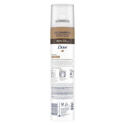 Dove Beauty Brunette Dry Shampoo 7.3 oz **Missing Lid**