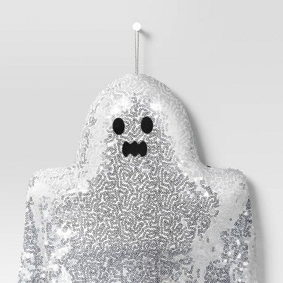 Hanging Sequin Ghost Decorative Sculpture - Hyde and EEK! Boutique Silver