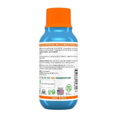TheraBreath Fresh Breath Mouthwash Alcohol-Free - Icy Mint - 3 fl oz **Exp 08/2026**