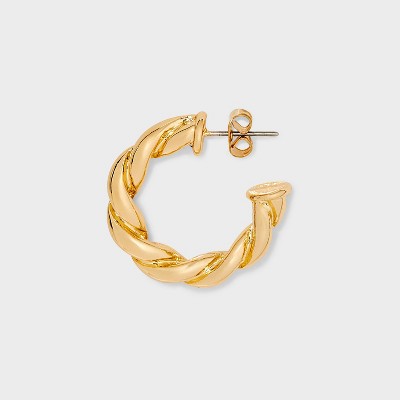 Rigged and Roped Textured Hoop Earring Set 3pc - Universal Thread Gold