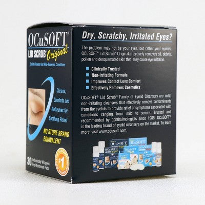 OCuSOFT Eye Lid Scrub Original Pre-Moistened Pads - 30ct *Exp 1/27* *Damaged Box*