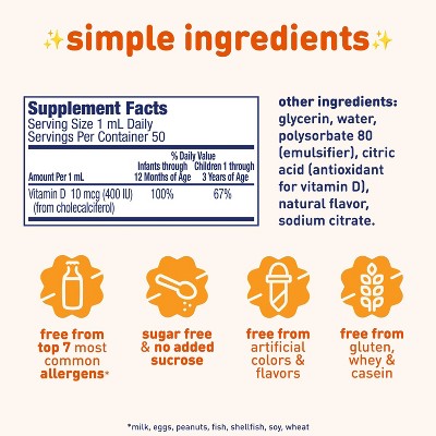Enfamil D-Vi-Sol Infant Vitamin D Dietary Supplement Liquid Drops - 1.69oz *Exp 2/1/27*