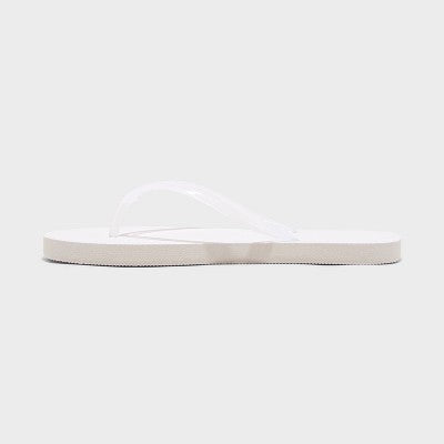 Women's 11 Sydney Flip Flop Sandals - Shade & Shore White Shower Shoes, Non-Marking