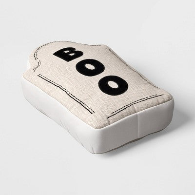 13x9 Small 'Boo' Tombstone Novelty Shaped Throw Pillow Beige