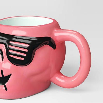 14.8 fl oz Halloween Earthenware Figural Skull Mug Pink - Hyde & EEK! Boutique