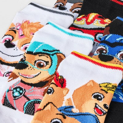 Boys' S/M PAW Patrol 6pk No Show Socks - Black/White