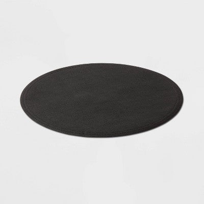 15 Inch Round Pebble Faux Leather Charger Black - Threshold : Traditional Solid Placemat, Non-Woven Fabric