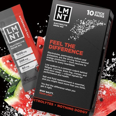 LMNT Zero-Sugar Electrolytes Sports Drink - Watermelon Salt - 2.1oz/10ct *Exp 04/2027* *Damaged Box*