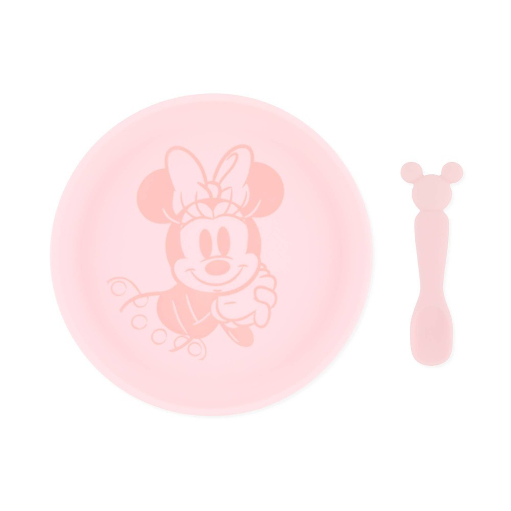 Disney Bumkins 2pc Disney Minnie Mouse Feeding Set - Salmon Pink
