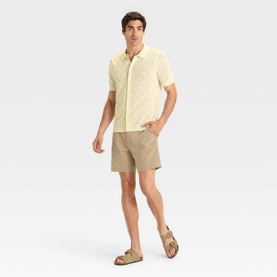 Men's M - Open Stitch Polo Sweater - Goodfellow & Co Cream