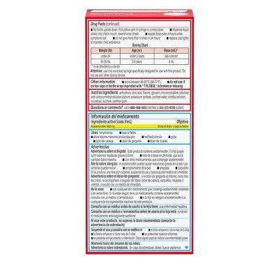 Infants' Tylenol Pain & Fever Reducer Liquid - Acetaminophen - Dye-Free Cherry - 2 fl oz **Exp 2026/01** **Damaged Box**
