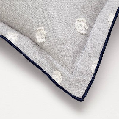 36x14 Clip Dobby Lumbar Throw Pillow Cover Washed Blue - Hearth & Hand with Magnolia
