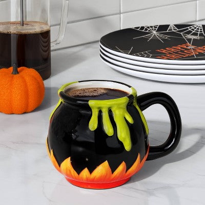 15.7 fl oz Halloween Earthenware Figural Potion Cauldron Mug - Hyde & EEK! Boutique