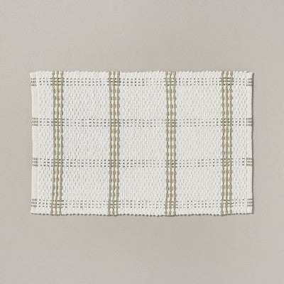 20x32 Open Plaid Bath Rug Green/Cream - Hearth & Hand with Magnolia