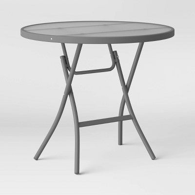 32 Inch Patio Bistro Table - Clear - Room Essentials Weather-Resistant, Foldable Design