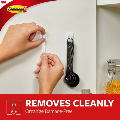 Command 12pk Damage Free Mini Hooks White 0.5 Lb Adhesive Plastic Hooks for Stockings & Lights