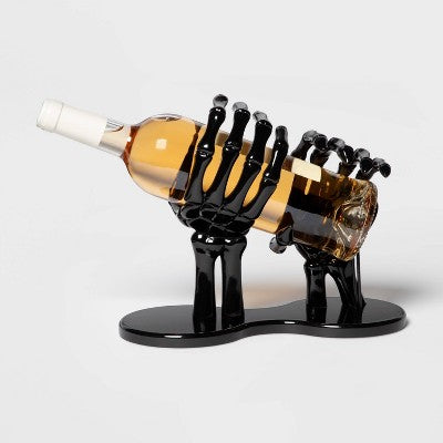 Black High Gloss Resin Halloween Wine Bottle Holder - Hyde & EEK! Boutique