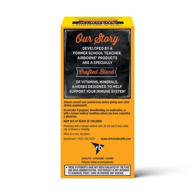 Airborne Immune Support Supplement Chewables - Citrus - 32ct *Exp 6/27* *Damaged Box*