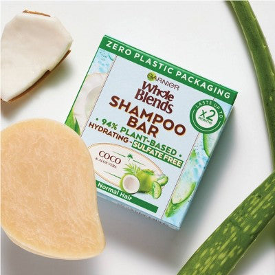 Garnier Whole Blends Coco and Aloe Vera Sulfate Free Shampoo Bar for Normal Hair - 2oz