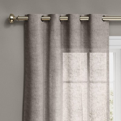1pc 54"x95" Light Filtering Textured Weave Window Curtain Panel Gray - Threshold : Modern Basket Weave, UV Protection