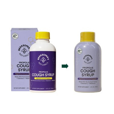 Beekeepers Naturals Nighttime Propolis Cough Syrup - 4 fl oz *Exp 2/26*