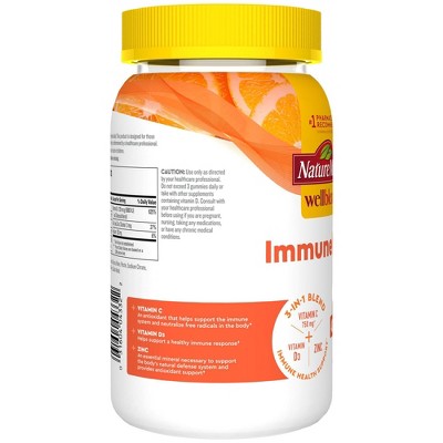 Nature Made Wellblends ImmuneMAX Gummies with Vitamin C, Zinc and Vitamin D3 - Tangerine Flavor - 42ct *Exp 08/2026