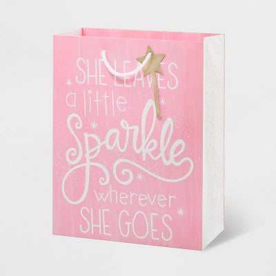 Pink Medium Gift Bag - Spritz: Birthday Princess Shapes, 12.75 x 10 x 5 Inch **May Have Minor Cosmetic Damage*
