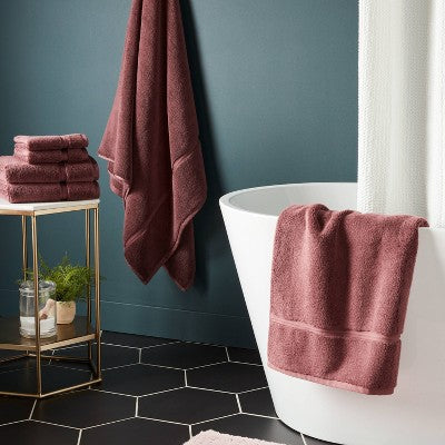 Spa Plush Bath Towel Dark Mauve - Threshold