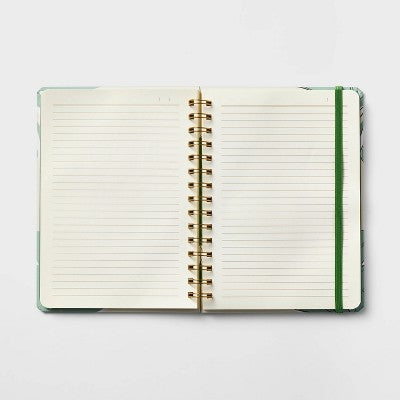 Narrow Ruled Journal 5.75x8 Inch Twin Wire Printed Palm Leaves - Threshold : Hard Cover Notebook for Teens & Adults, 240 Pages