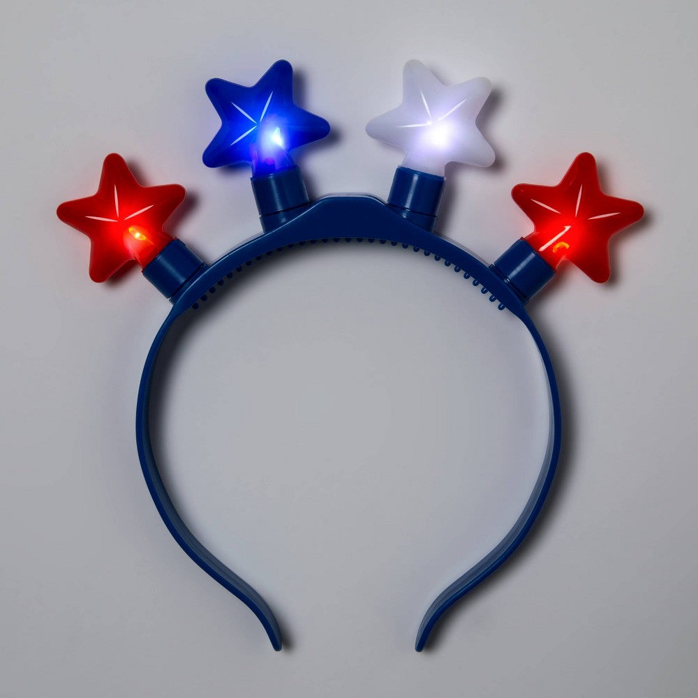 Light-up Headband Red White & Blue Stars