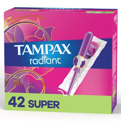 Tampax Radiant Super Absorbency Tampons - Unscented - 42ct *Damaged Package*