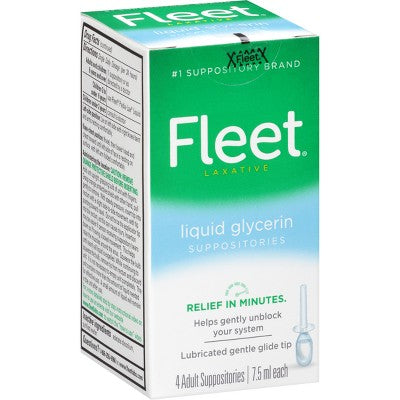 Fleet Liquid Glycerin Suppositories for Adult Constipation - 4ct *Exp 04/26* *Damaged Packaging*
