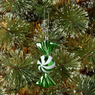 Peppermint Christmas Tree Ornament Green/White - Wondershop : Festive Holiday Decor, Candy Design