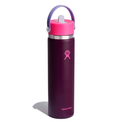 Hydro Flask 24oz Wide Mouth Flex Straw Water Bottle Sugar Plum: Vacuum-Insulated, Leakproof, Dishwasher-Safe *Cosmetic Damage*