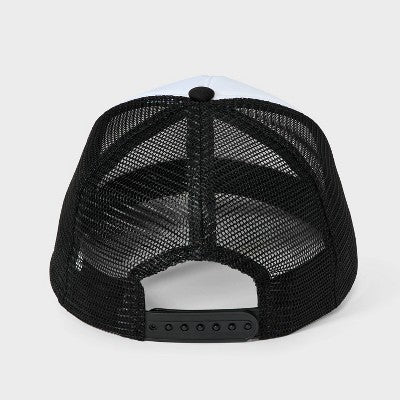 Girls' One Size Fits Most - Peanuts Snoopy Smile Trucker Hat - Black: Adjustable Snapback, Midweight Twill, Smiley Face Design