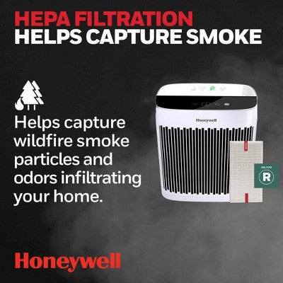 Honeywell Insight 190' Medium-Large Rooms HEPA HPA5100WV1 Air Purifier White: Quiet Fan, Carbon Filter, Energy Star Certified