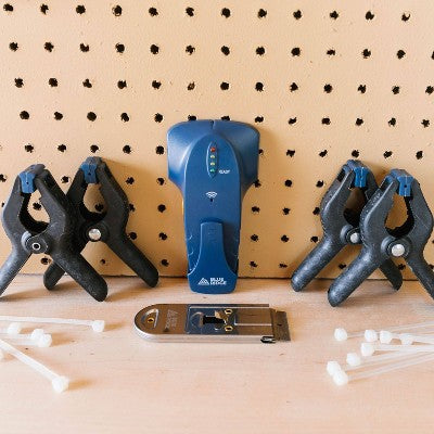 Blue Ridge Tools 4pc Clamp Set: Heavy Duty Plastic Clamps for Garage & Hardware - Black and Blue *Case Pack of 24*