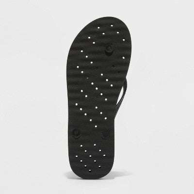 Size M Shower Flip Flops Black - Room Essentials